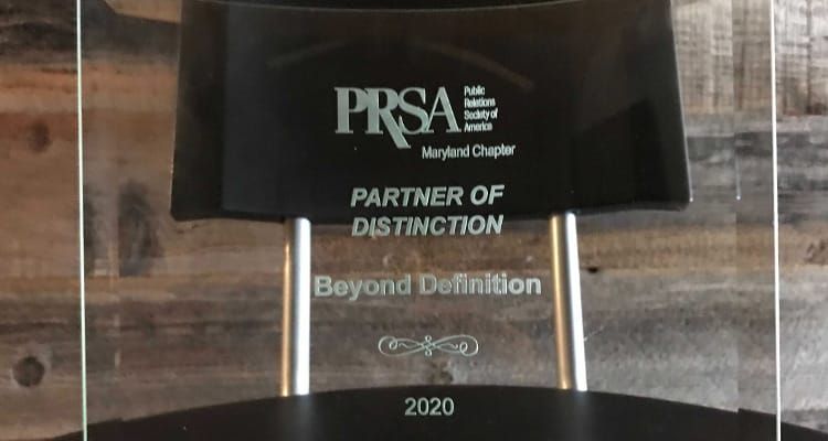 Beyond Definition Recognized with Best in Maryland, Partner of Distinction Award