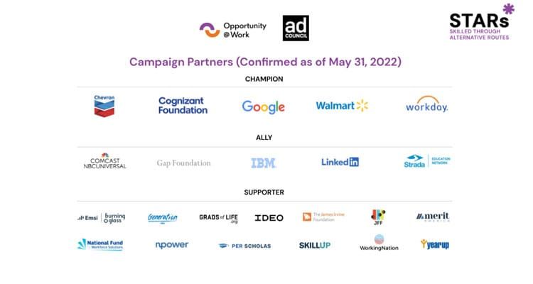 The Ad Council and Opportunity@Work call on companies to join new, rapidly expanding collaboration to remove barriers to economic mobility for 50% of U.S. workers