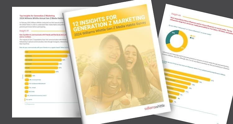 Top insights for Generation Z marketing: Williams Whittle Gen Z media habits survey