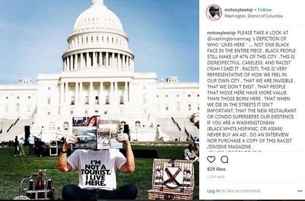 Washingtonian Ends “I’M NOT A TOURIST. I LIVE HERE.” T-Shirt Campaign, Which Did Not Show any African Americans
