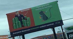PETA Billboard Blames ‘Rich Pests’ for Baltimore’s Rodent Problem