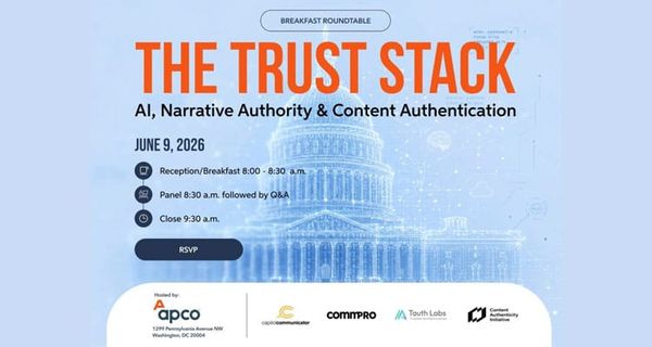 The Trust Stack: AI, narrative authority and content authentication breakfast roundtable set for June 9