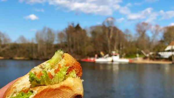 Fischfrikadelle mit Aussicht