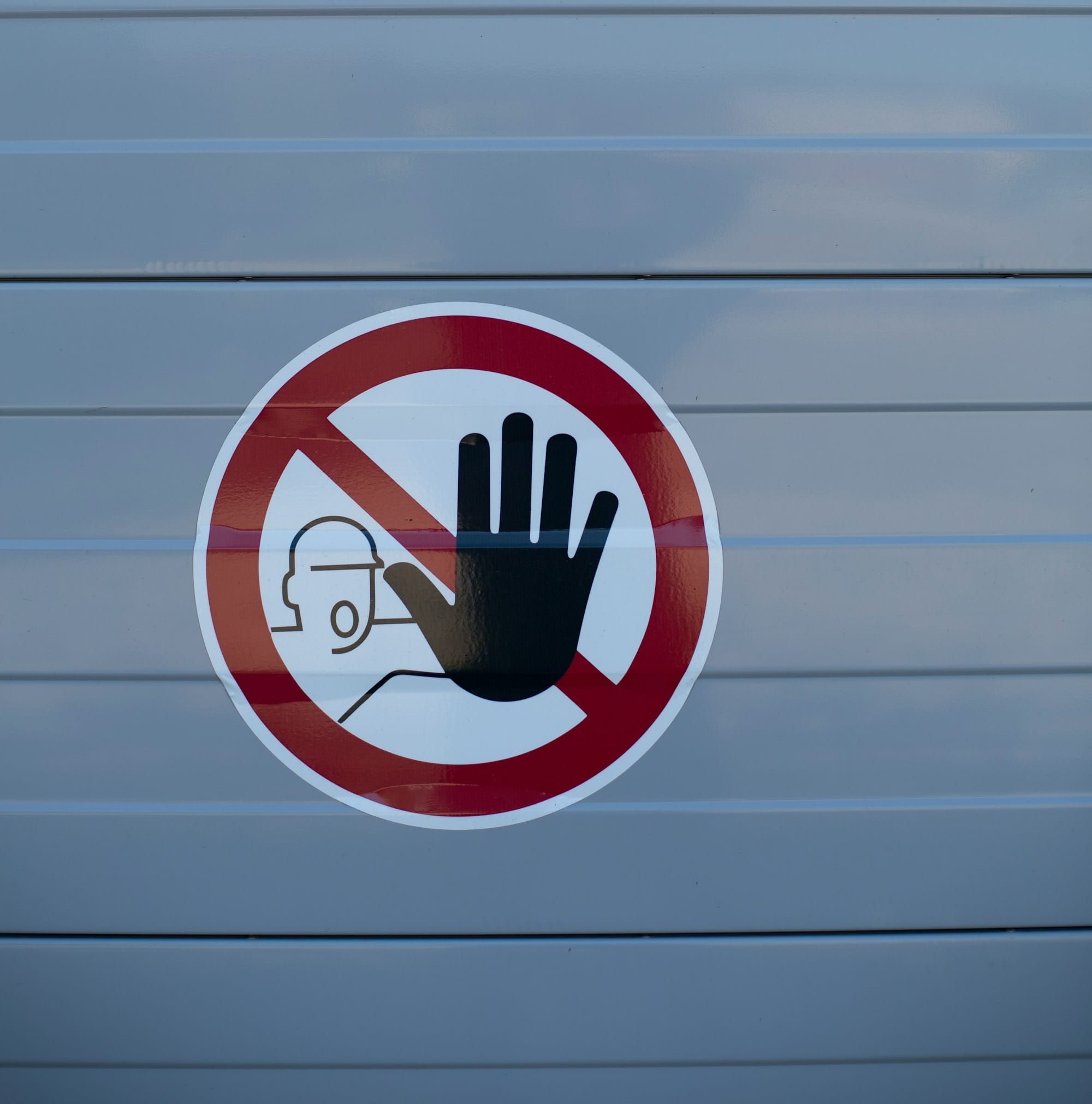 do not touch sticker