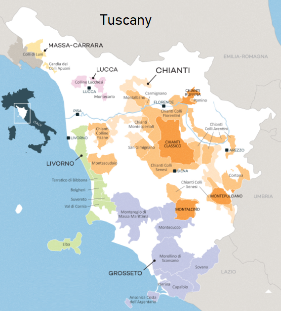 A map of italy with different colored areas
AI-generated content may be incorrect.