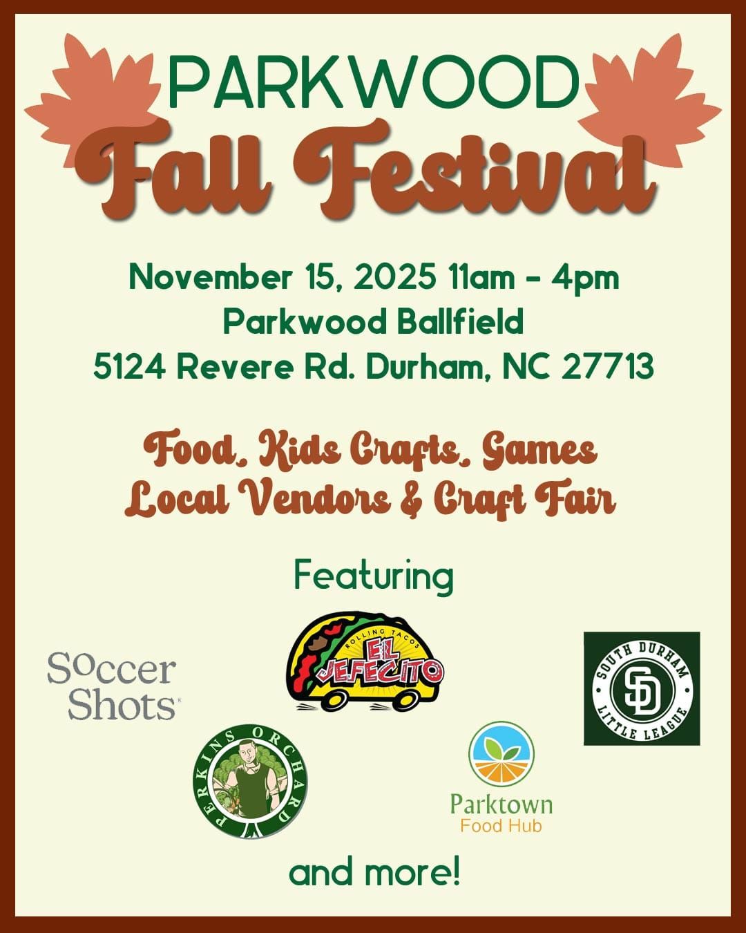 Parkwood Fall Festival Planned for Nov. 15