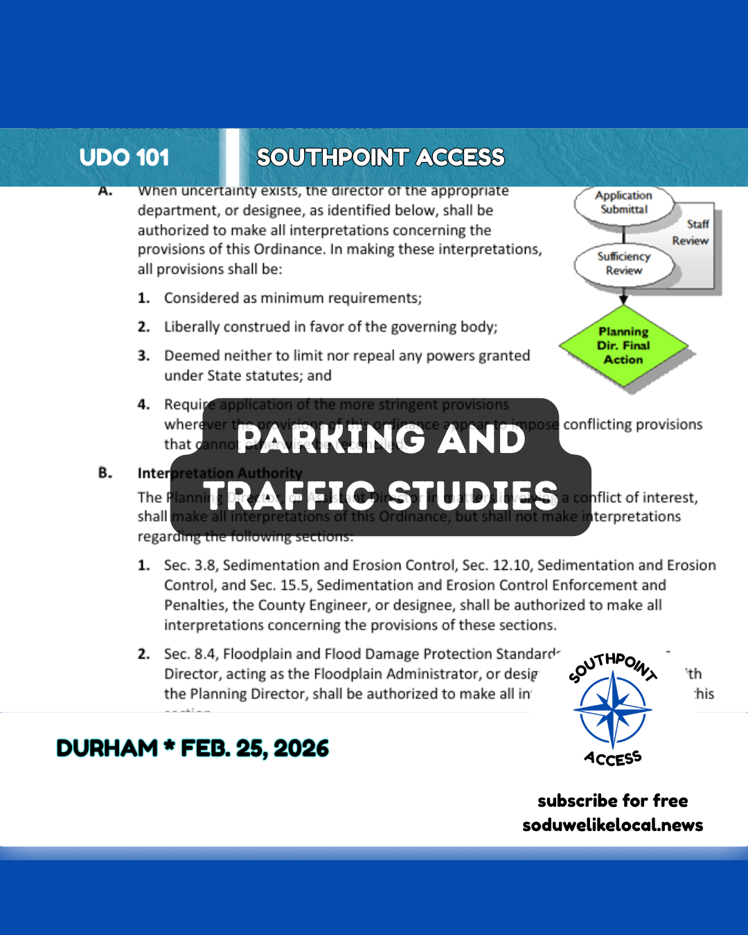 Parking and Traffic Studies: What the UDO Requires