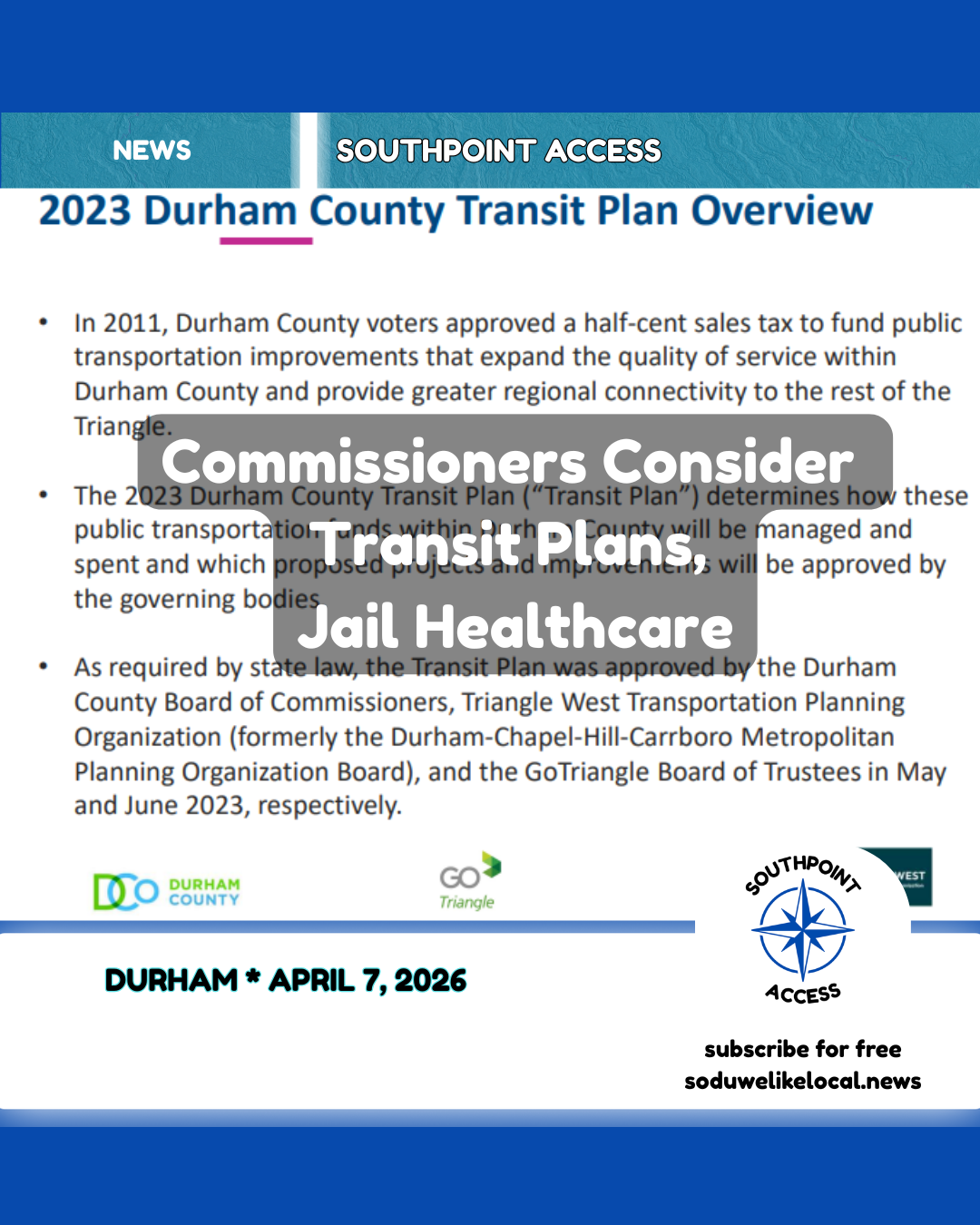 [SeeGov] County Work Session Probes Transit Cash Puzzle, Jail Healthcare