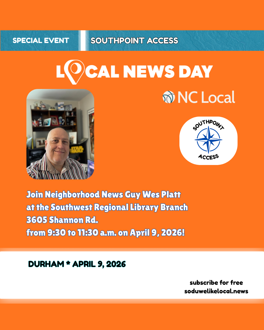 Join Me for Local News Day on April 9