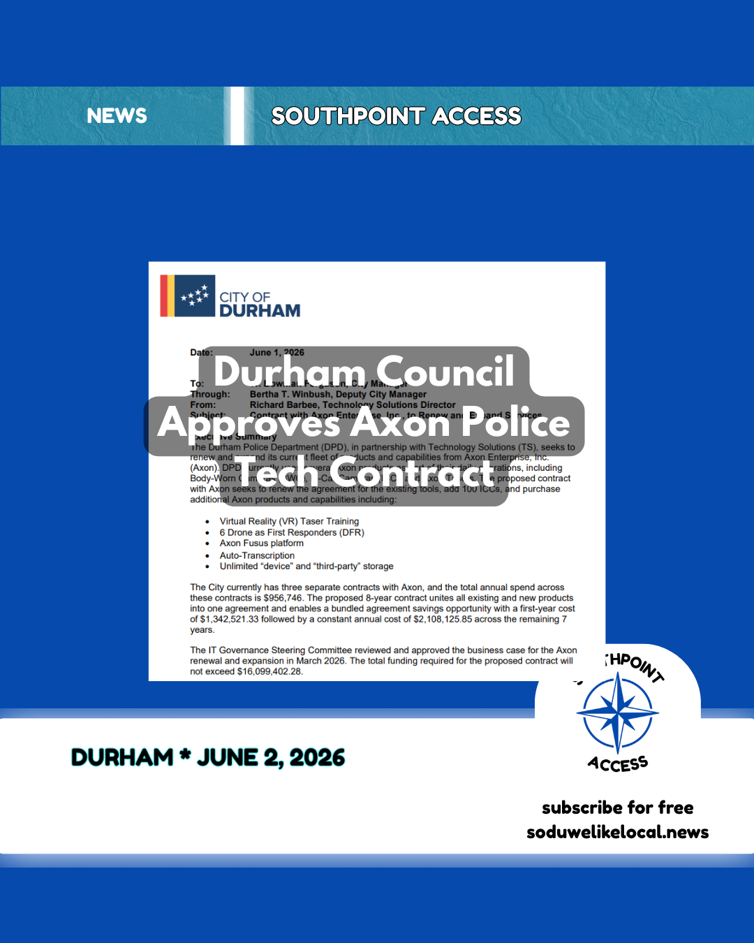 [SeeGov] Durham NC Council: Police Tech, East Durham Investment, and Budget Pressure