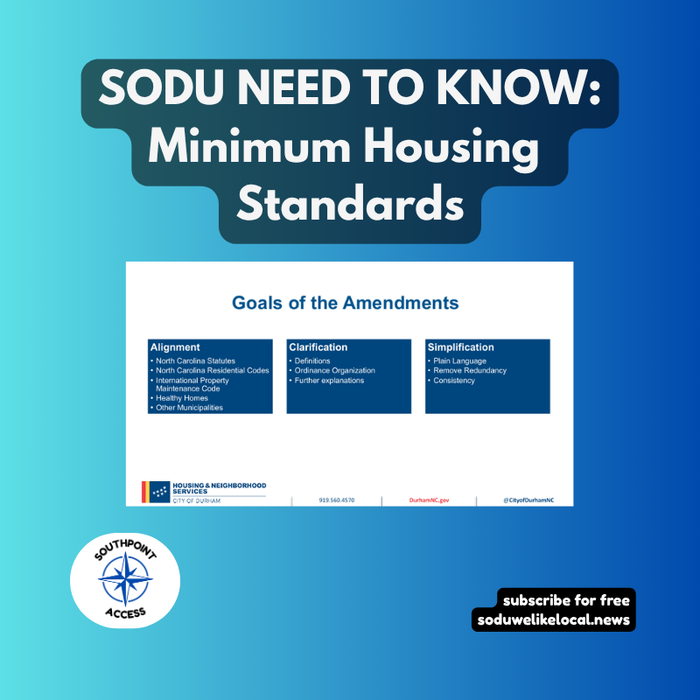 [SoDu Need to Know] Durham's Minimum Housing Code Changes