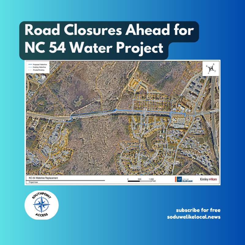 NC 54 Waterline Work Bringing July Lane Closures Near Farrington Area