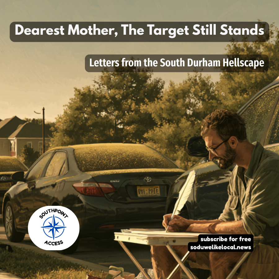 Dearest Mother, the Target Still Stands: Letters From the South Durham Hellscape