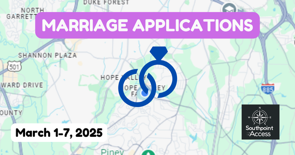 [Dearly Beloved] Durham Marriage Applications - March 1-7, 2025 [SoDu Crew Premium Feature]