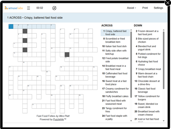 [Crossword] Fast Food Follies