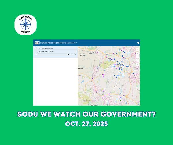 SoDu We Watch Our Government: Durham Board of County Commissioners - Oct. 27, 2025