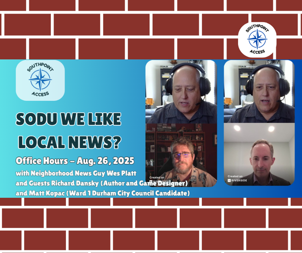 Office Hours with Wes Platt: South Durham Q&A featuring Richard Dansky and Matt Kopac