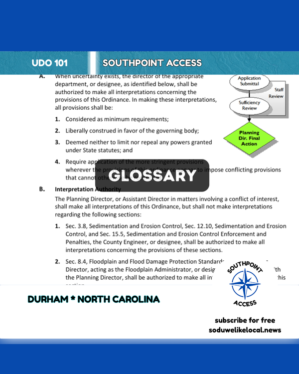 Unified Development Ordinance Glossary