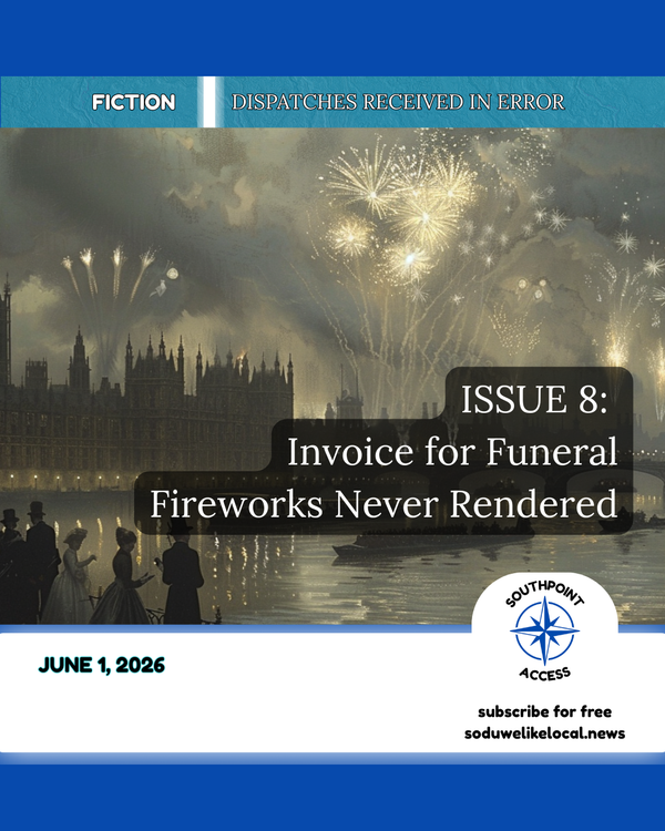 [Dispatches Received in Error Issue 8] Invoice for Funeral Fireworks Never Rendered