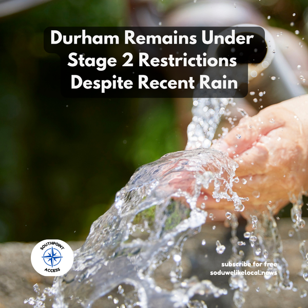 Durham Water Demand Dropping, But Restrictions Remain In Effect