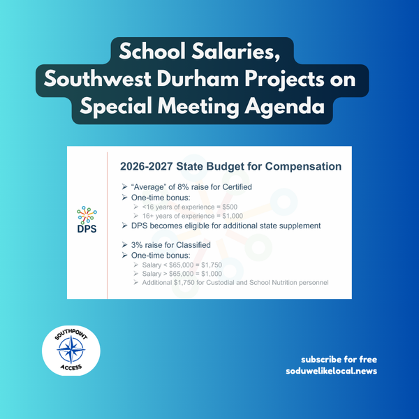 DPS Board to Vote on Pay Raises, South Durham School Projects