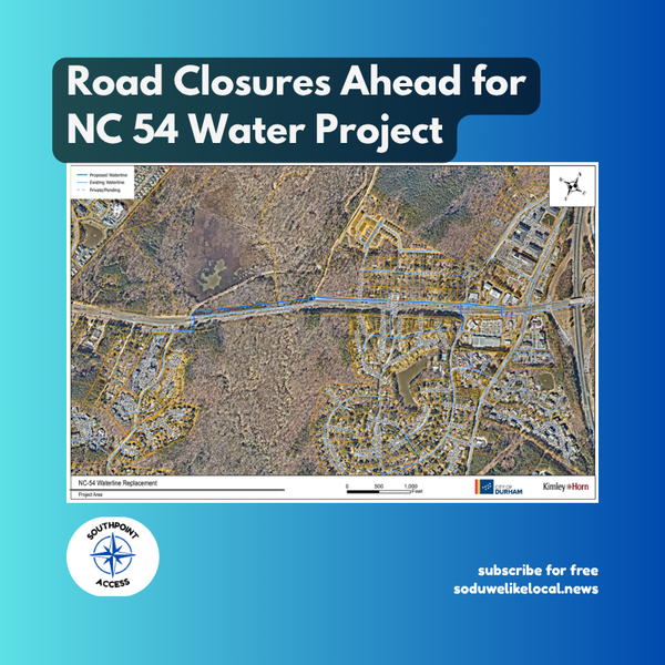 NC 54 Waterline Work Bringing July Lane Closures Near Farrington Area