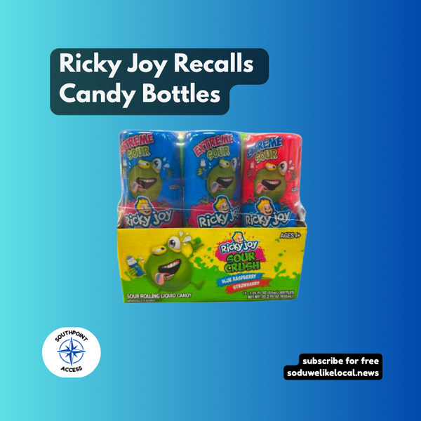 2.3M Ricky Joy Sour Crush candy bottles recalled over choking hazard
