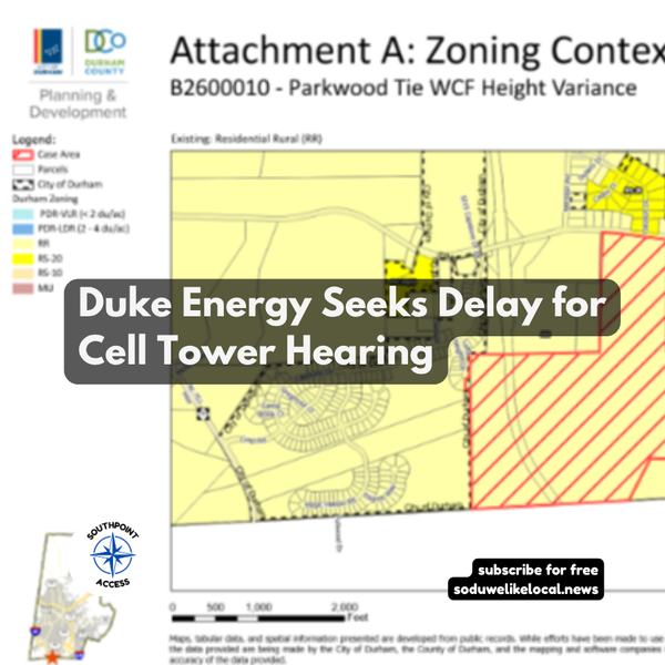 Duke Energy to seek delay in Scott King Road cell tower hearing