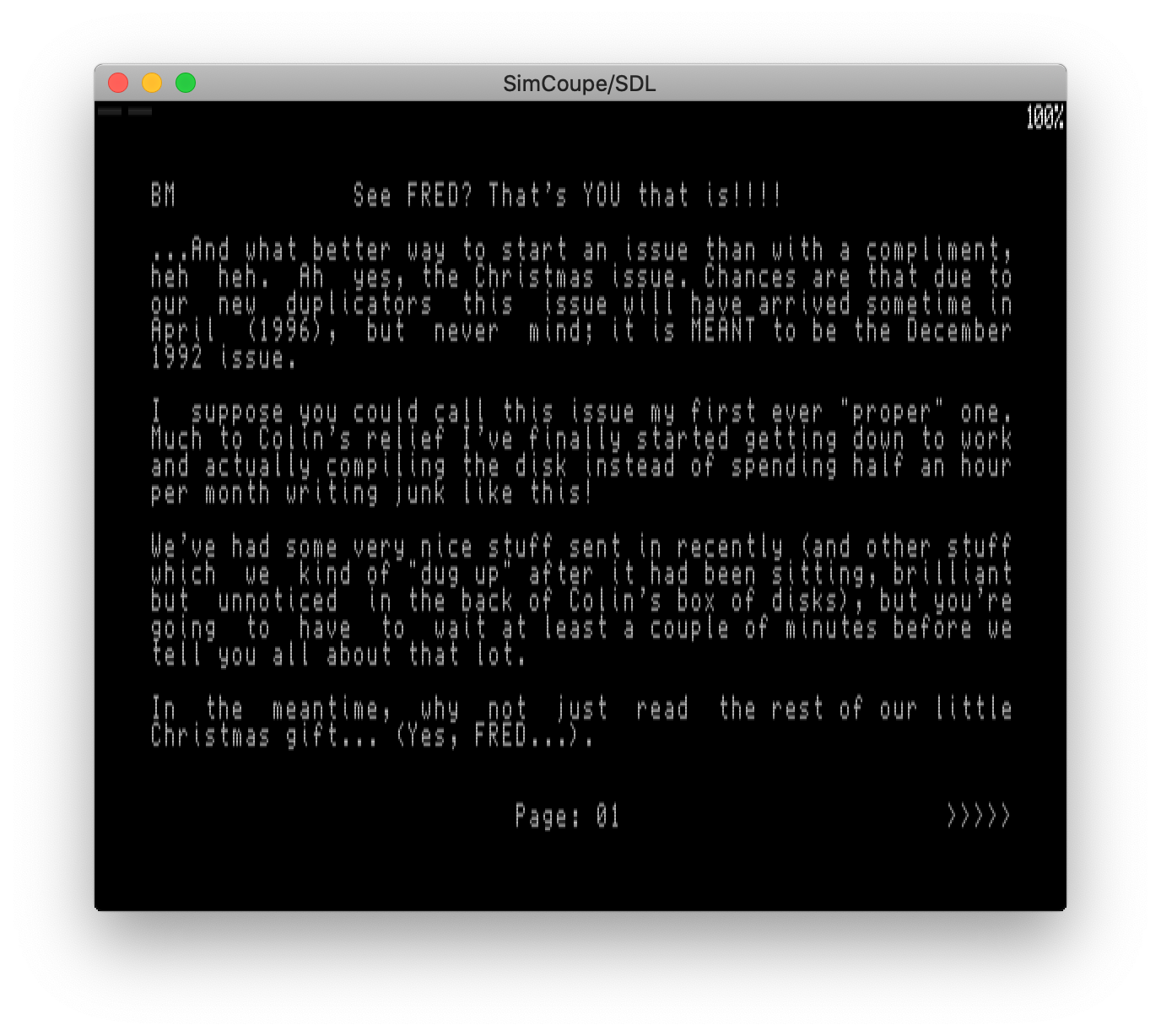 FRED28 magazine reader, first page