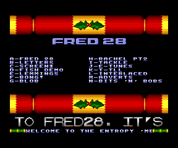 FRED28 Menu Screen