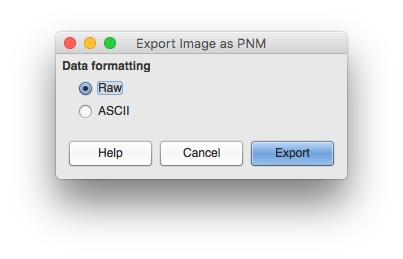 Raw mode dialog