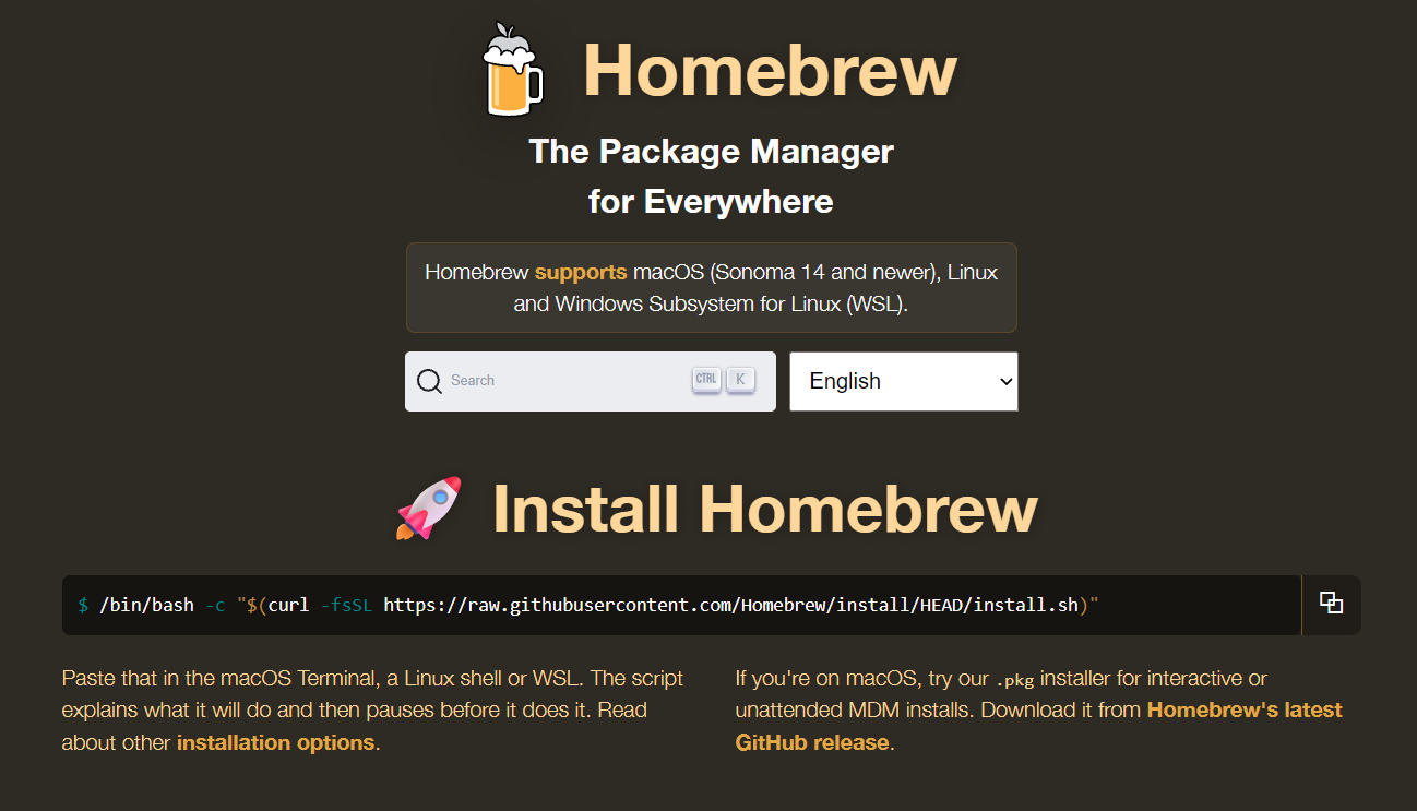 Install Homebrew Package Manager for MacOS
