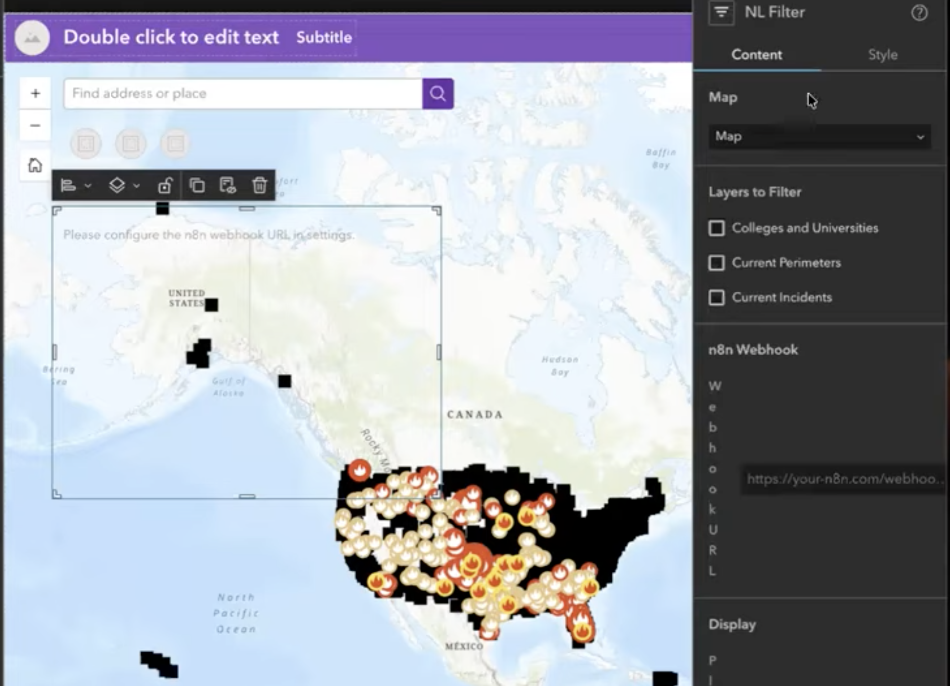 An image of the widget. It has a transparent background and the settings have strange formatting and are not the way we want them, but it does work.