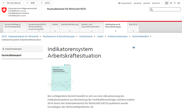Arbeitskräftesituation in der Schweiz