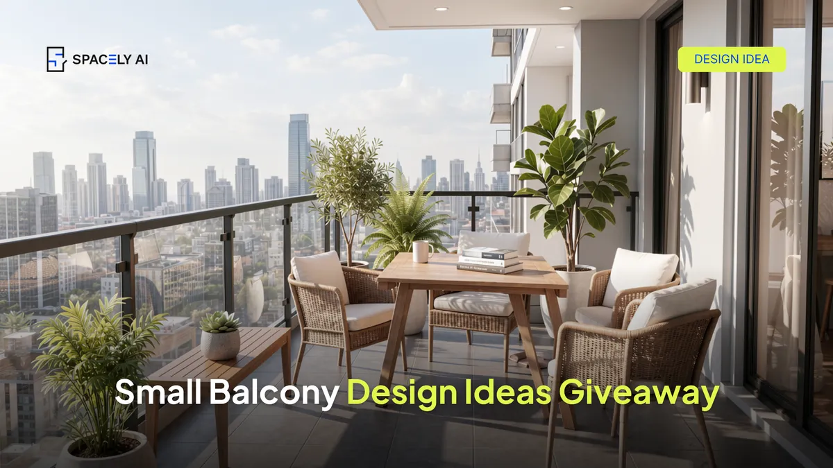 Small Balcony Design Ideas to Try in Spacely AI