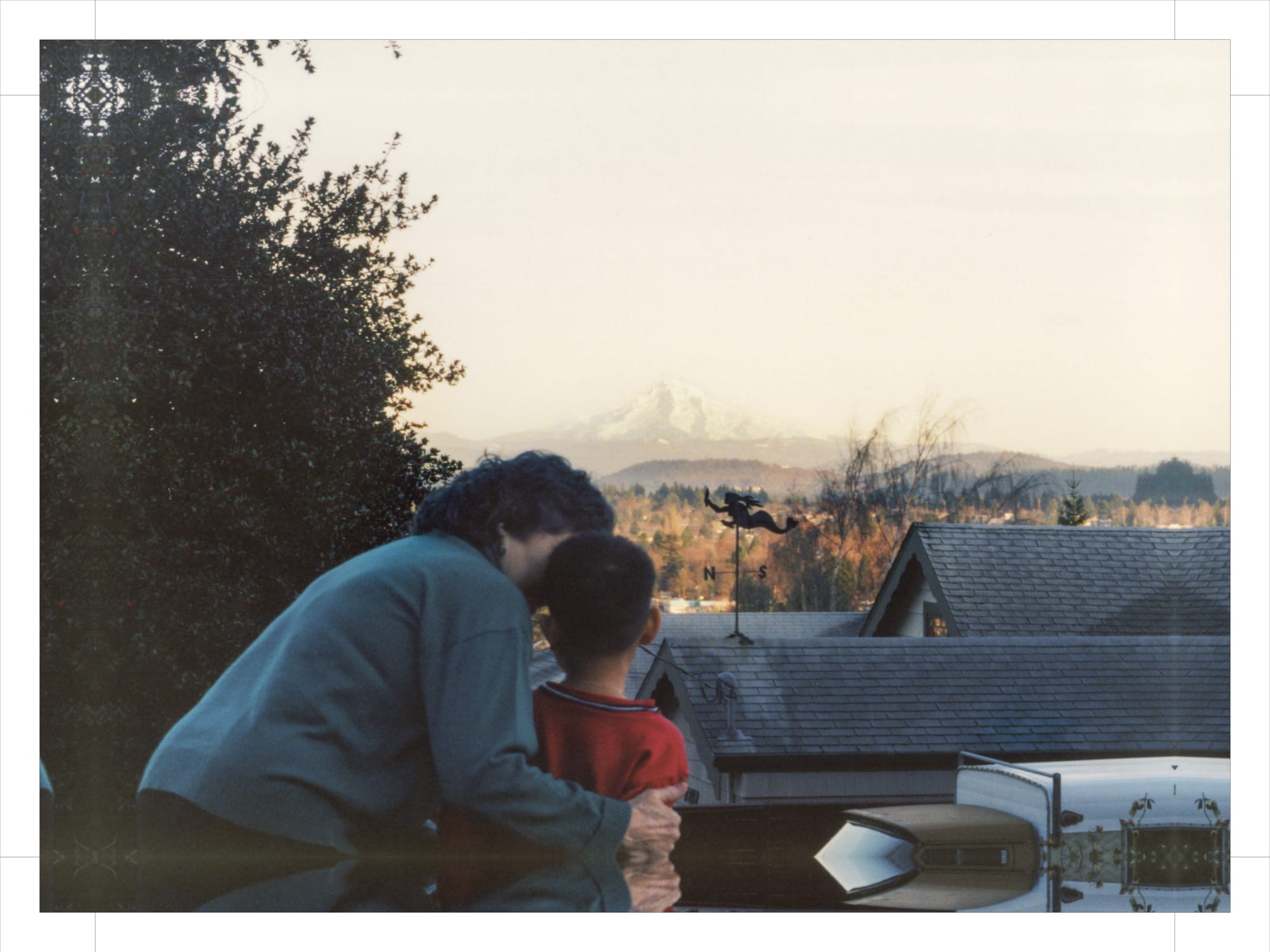 Grandma showing me Mt. Hood.