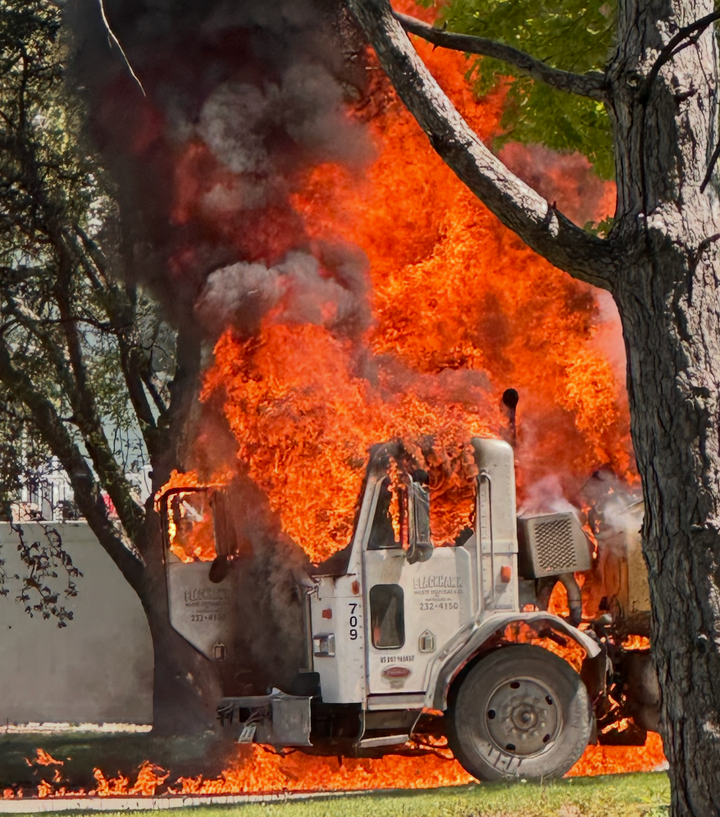 Hudson Crews Respond to Black Hawk Waste Truck Fire