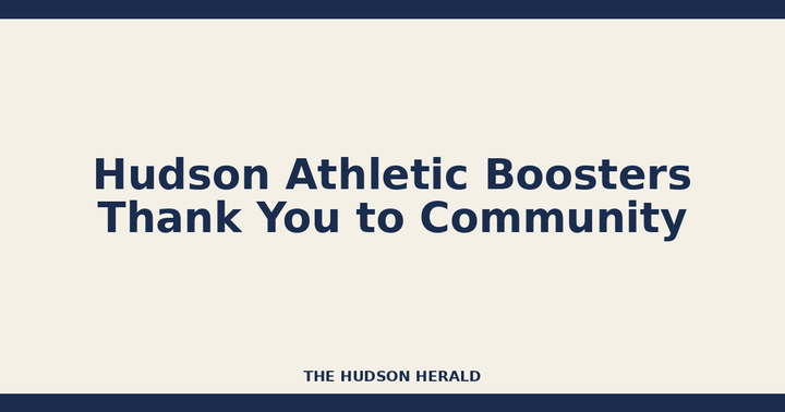 Hudson Athletic Boosters Thank You to Community