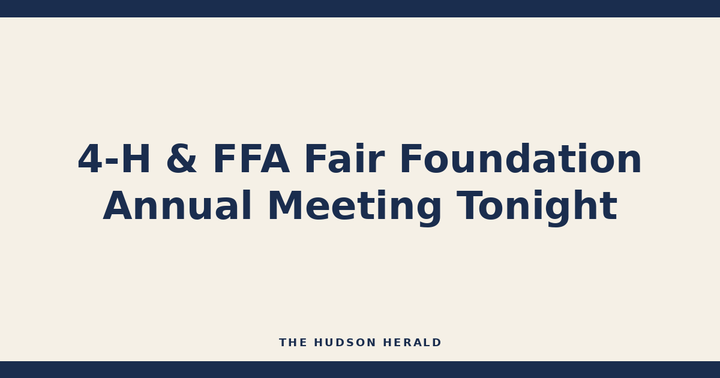 Black Hawk County 4-H & FFA Fair Foundation Annual Meeting Tonight