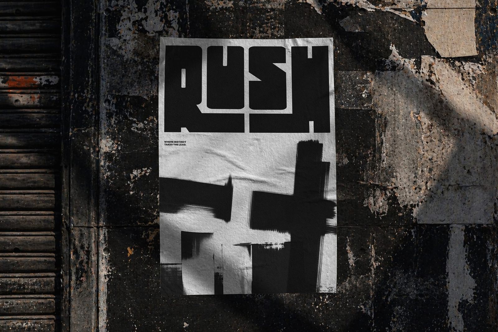 Grunge Street Poster Wall Mockup