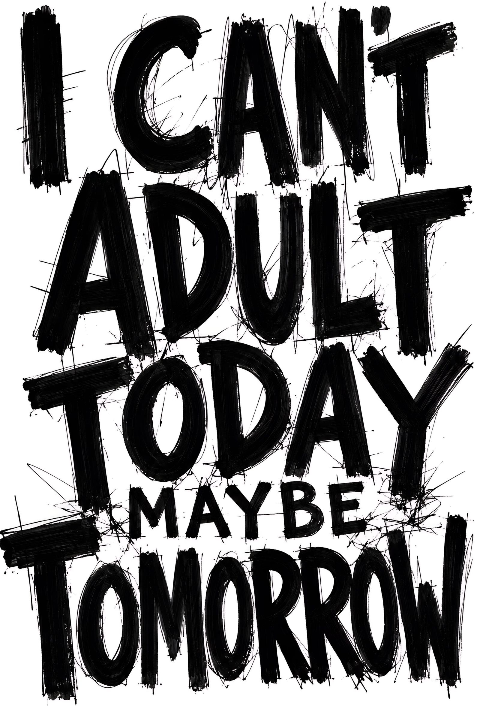 I Can't Adult Today Maybe Tomorrow
