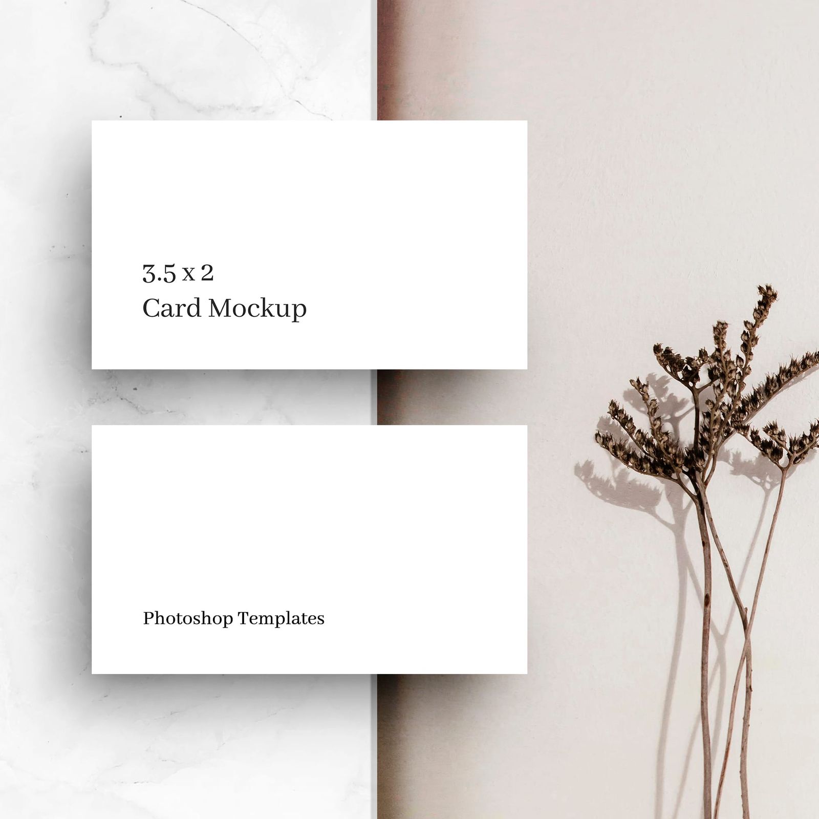 Minimal Shadow Business Card Mockup