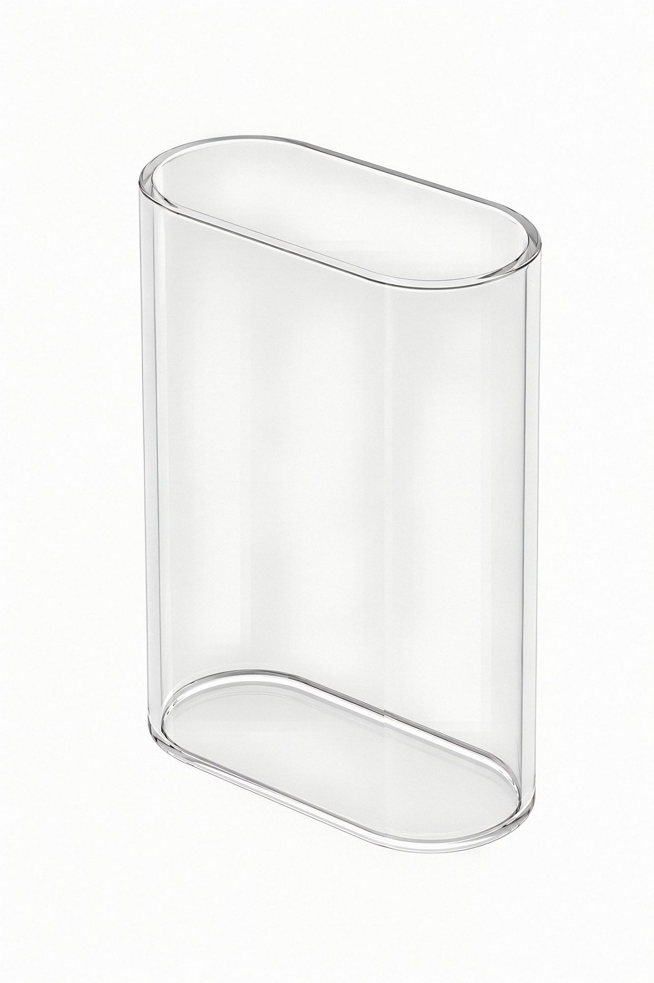 Minimalistic Clear Cylindrical Sculpture