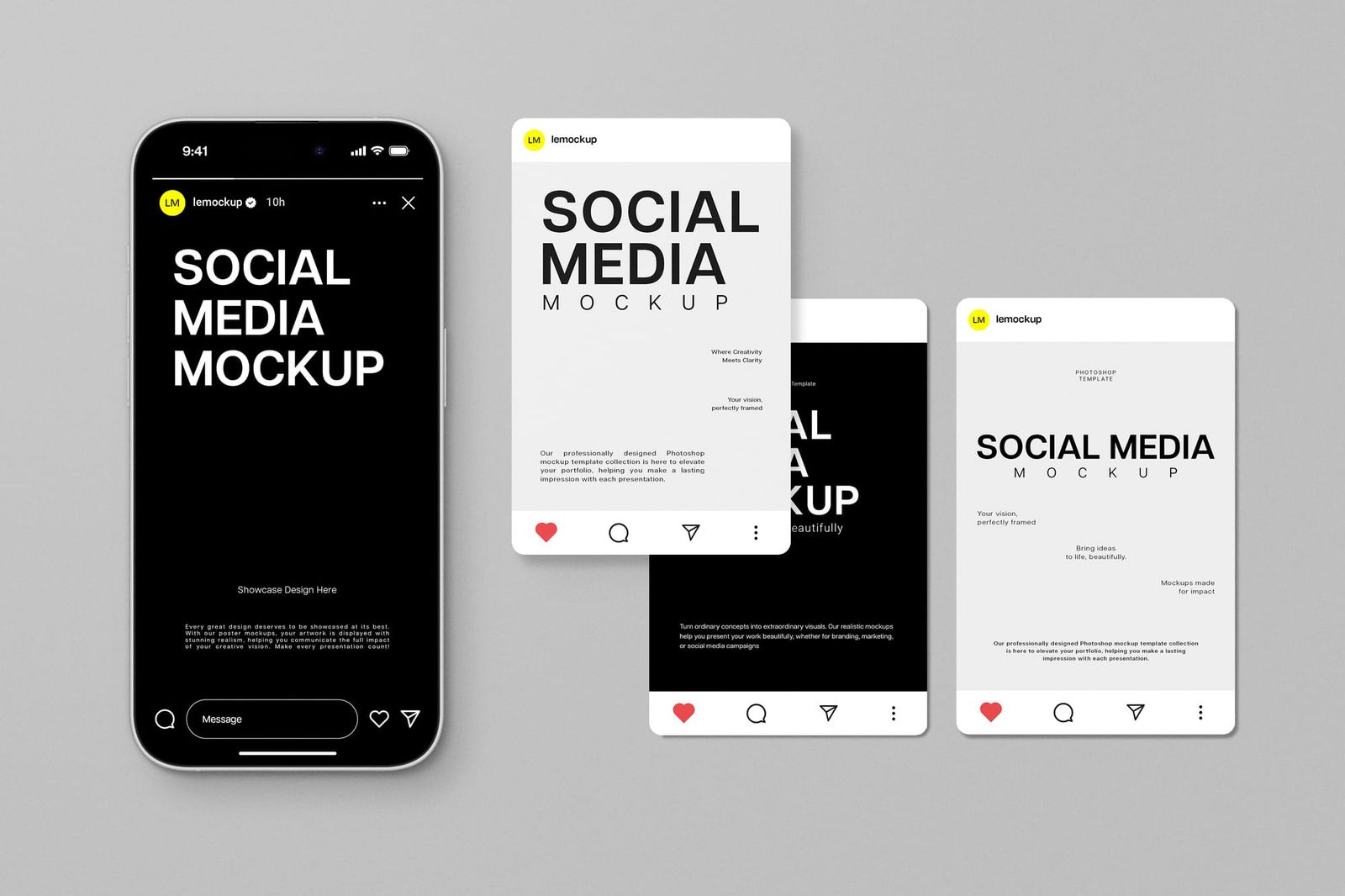 Monochrome Social Media Mockup