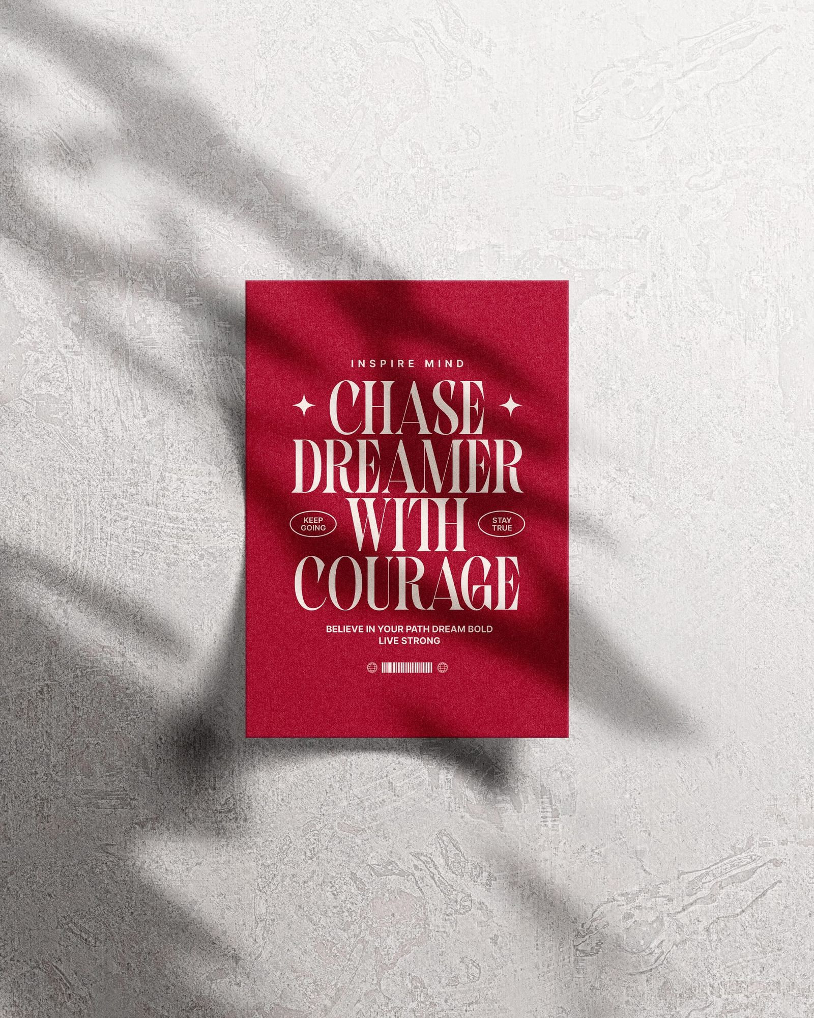 Realistic Poster Mockup on Wal