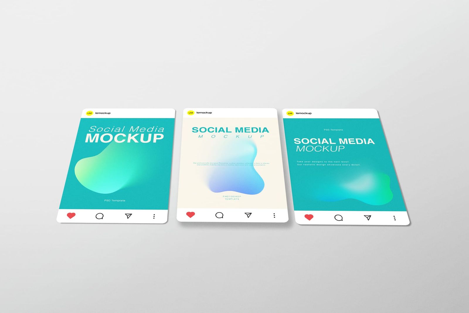 Unique Angle of Fluid Neon Social Media Mockup