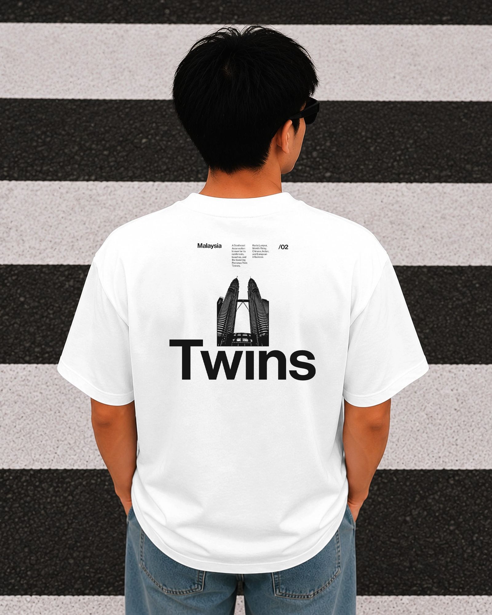 Urban Stripes Back T-Shirt Mockup