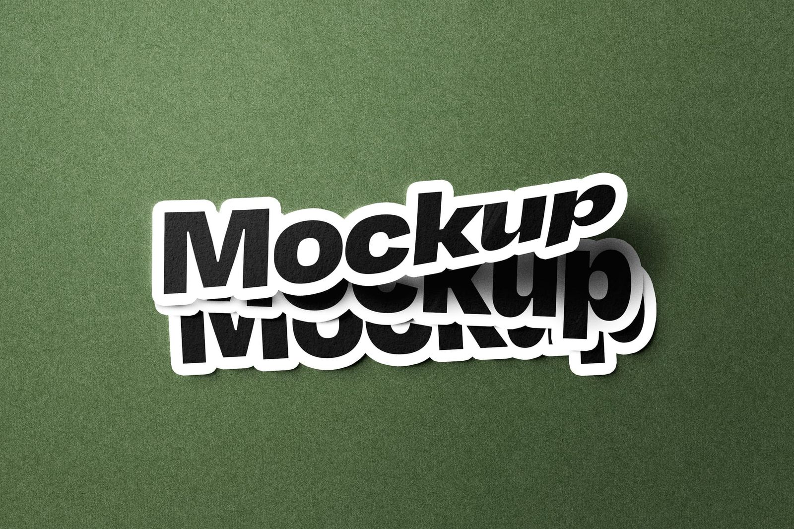  Basic Stacked Olive Green Sticker Mockup