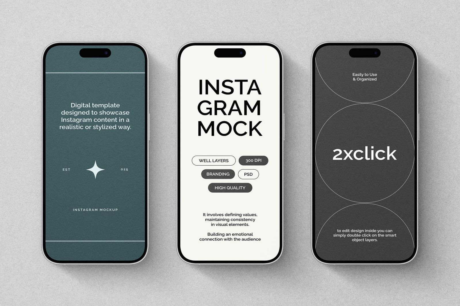 An Arrangement Display of Instagram Mockup with Iphone