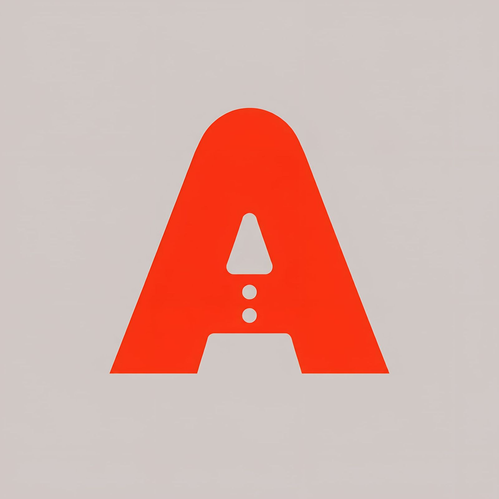 Bold Red A On Beige Background